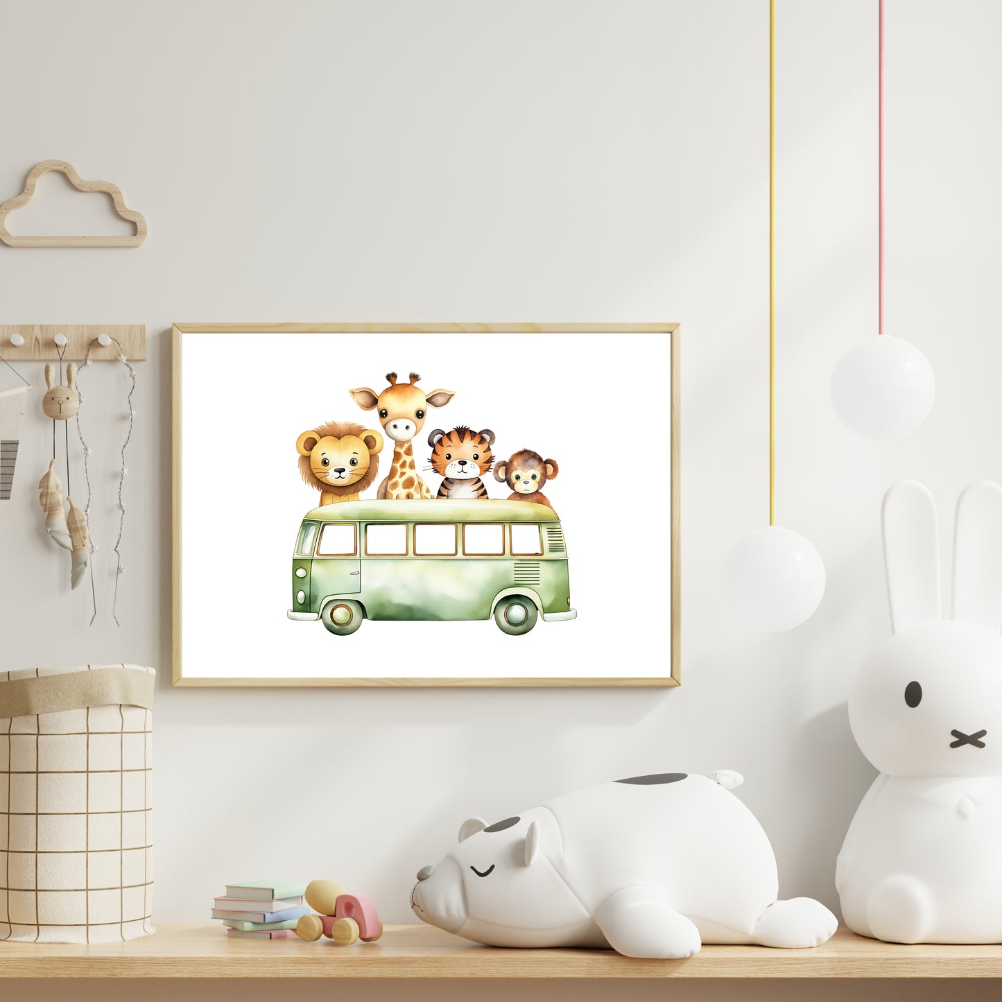 Cute Safari Animal Adventure Wall Print