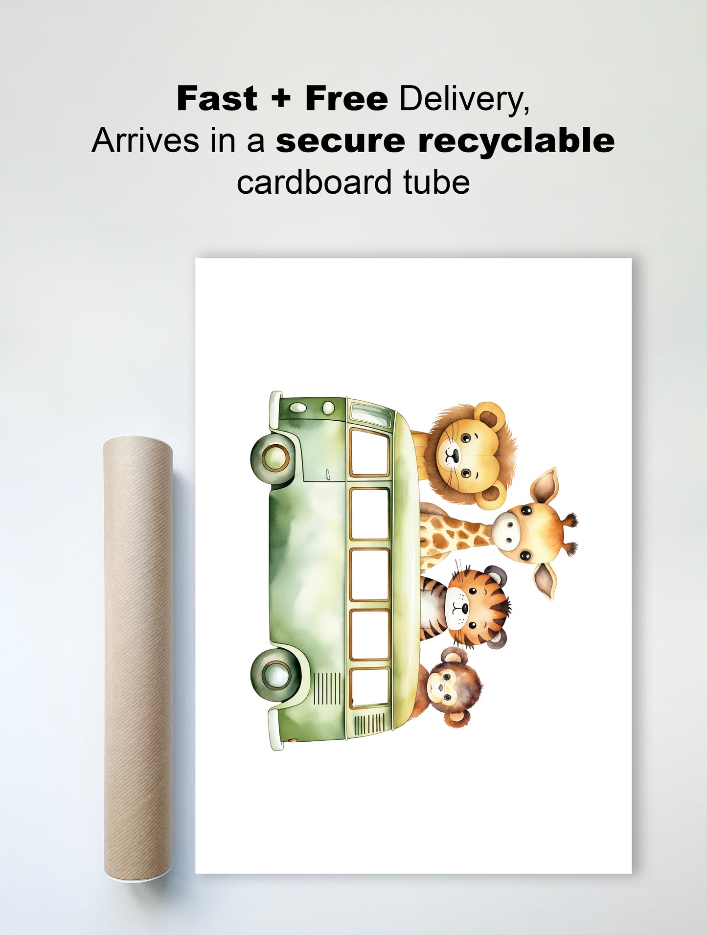 Cute Safari Animal Adventure Wall Print