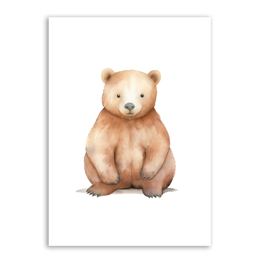 Cute Bear Wall Print – Cozy and Playful Nursery Art