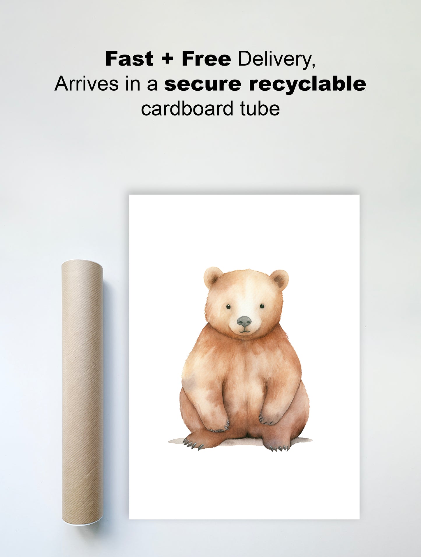 Cute Bear Wall Print – Cozy and Playful Nursery Art