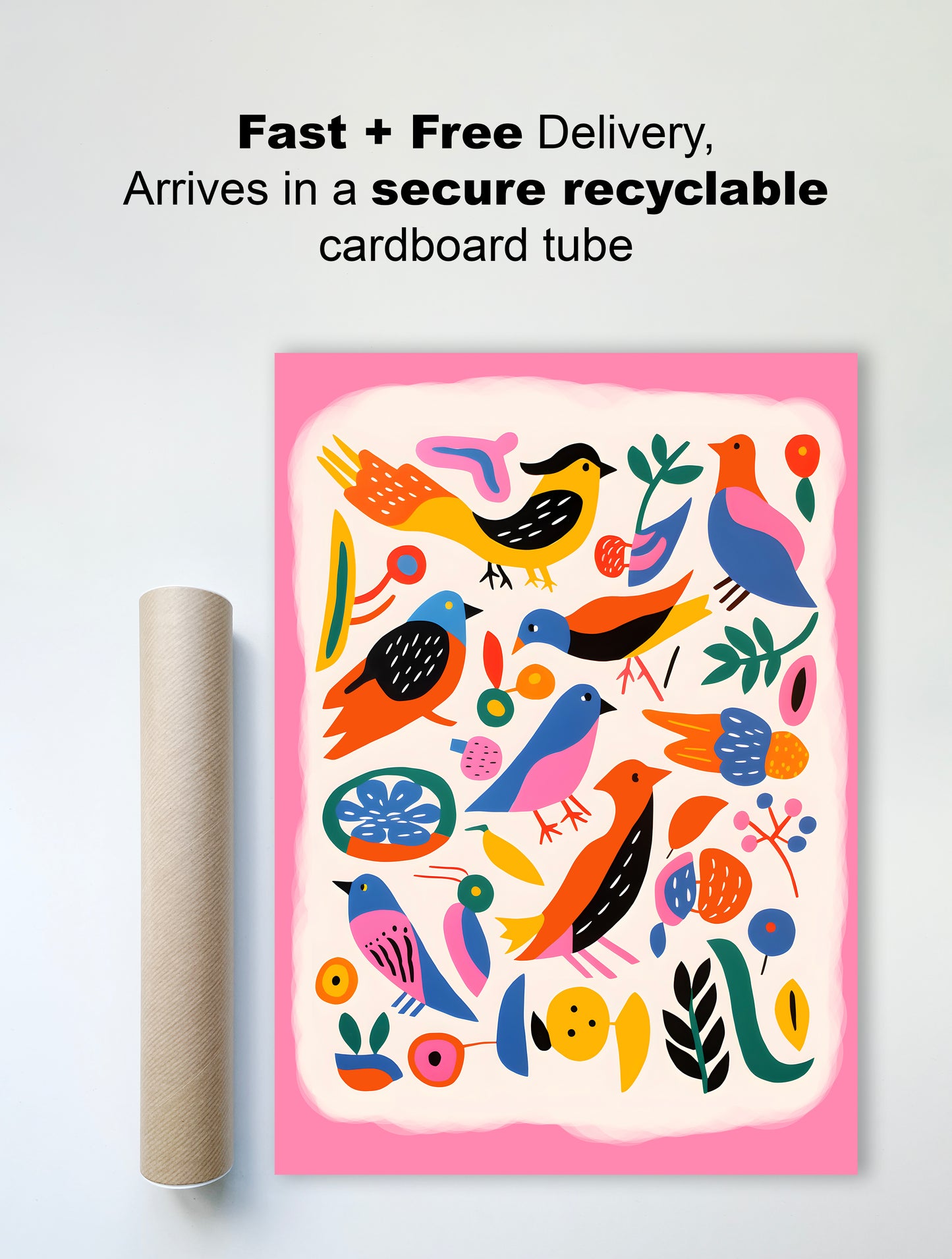 Colorful Birds Wall Print – Bold and Playful Art