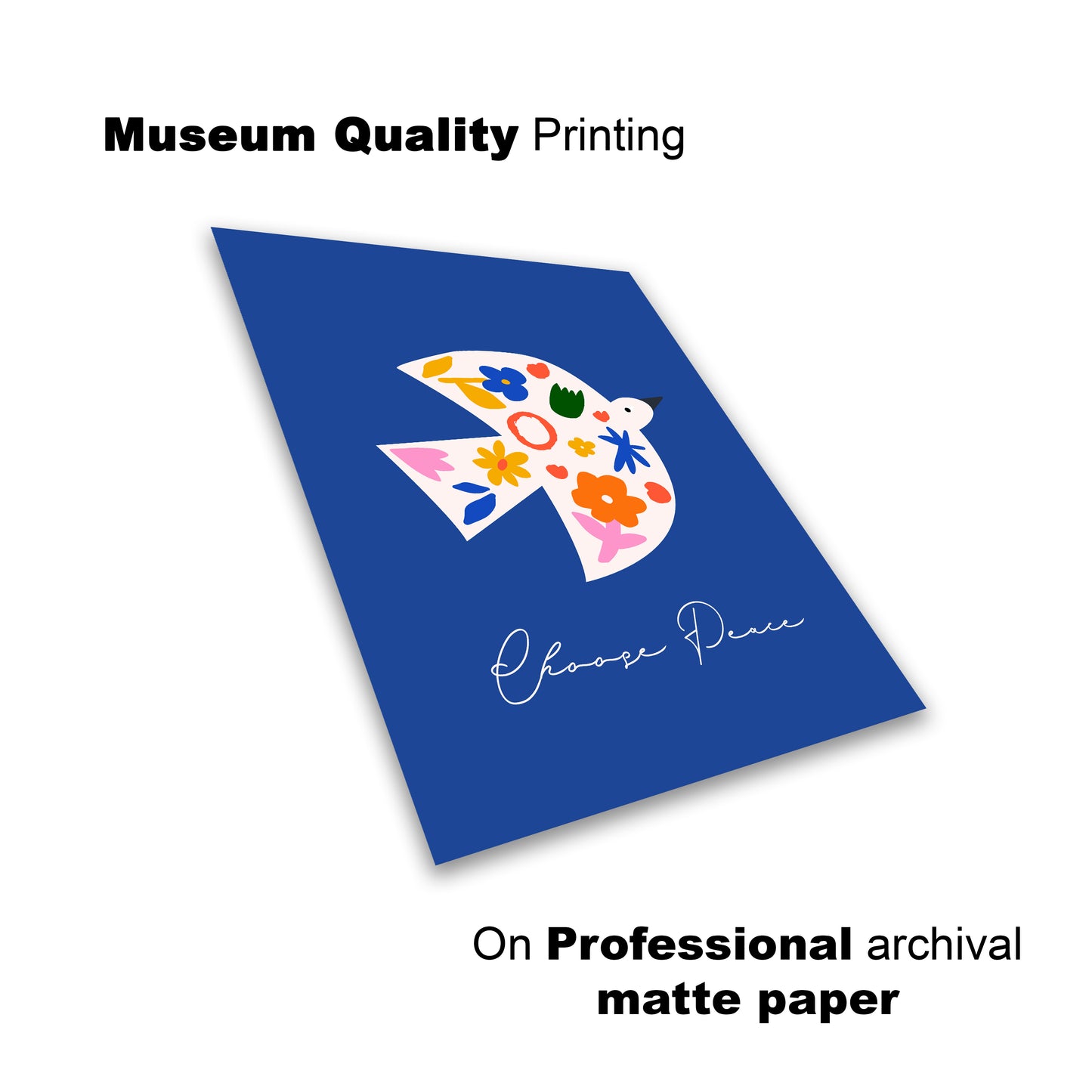Choose Peace Dove Wall Print – Colorful and Uplifting Art