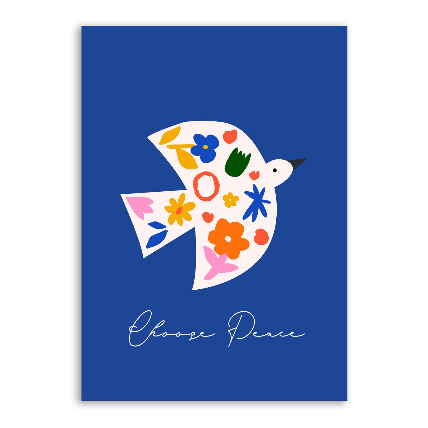 Choose Peace Dove Wall Print – Colorful and Uplifting Art