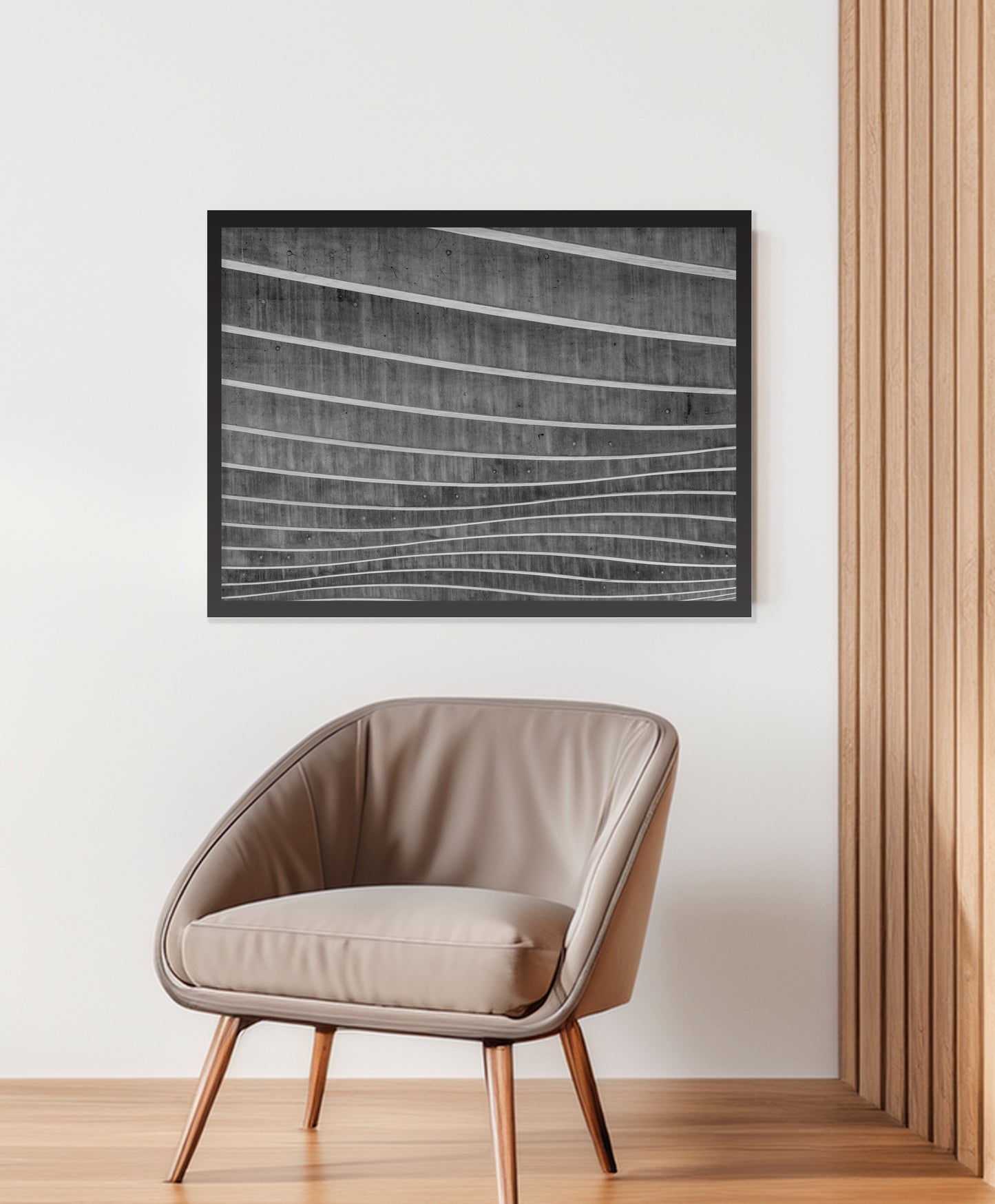 Modern Flow – Concrete Texture Wall Art in Black and White