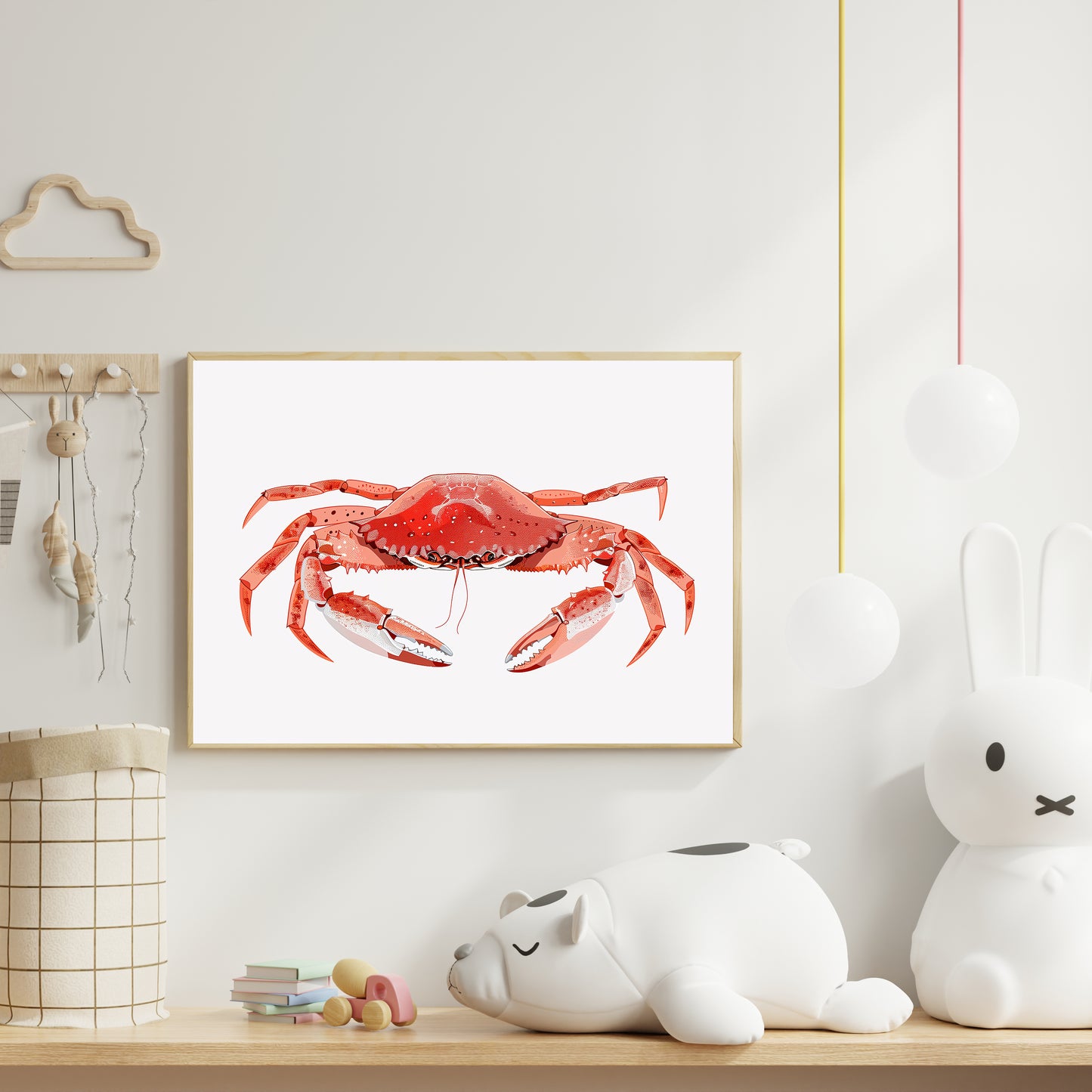 Red Crab Wall Print – Coastal & Nautical Decor