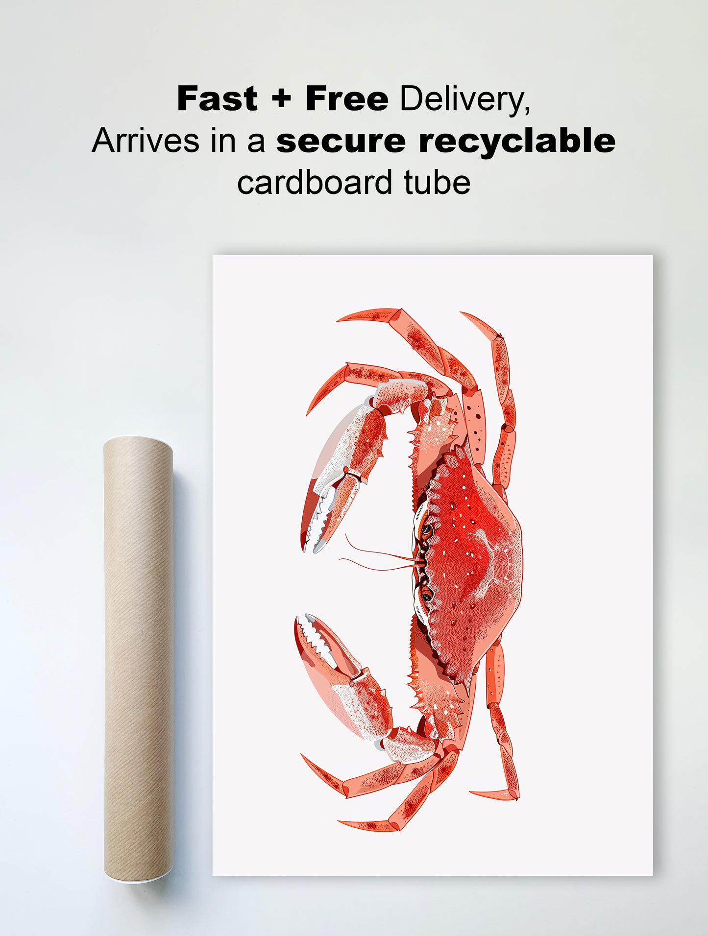 Red Crab Wall Print – Coastal & Nautical Decor