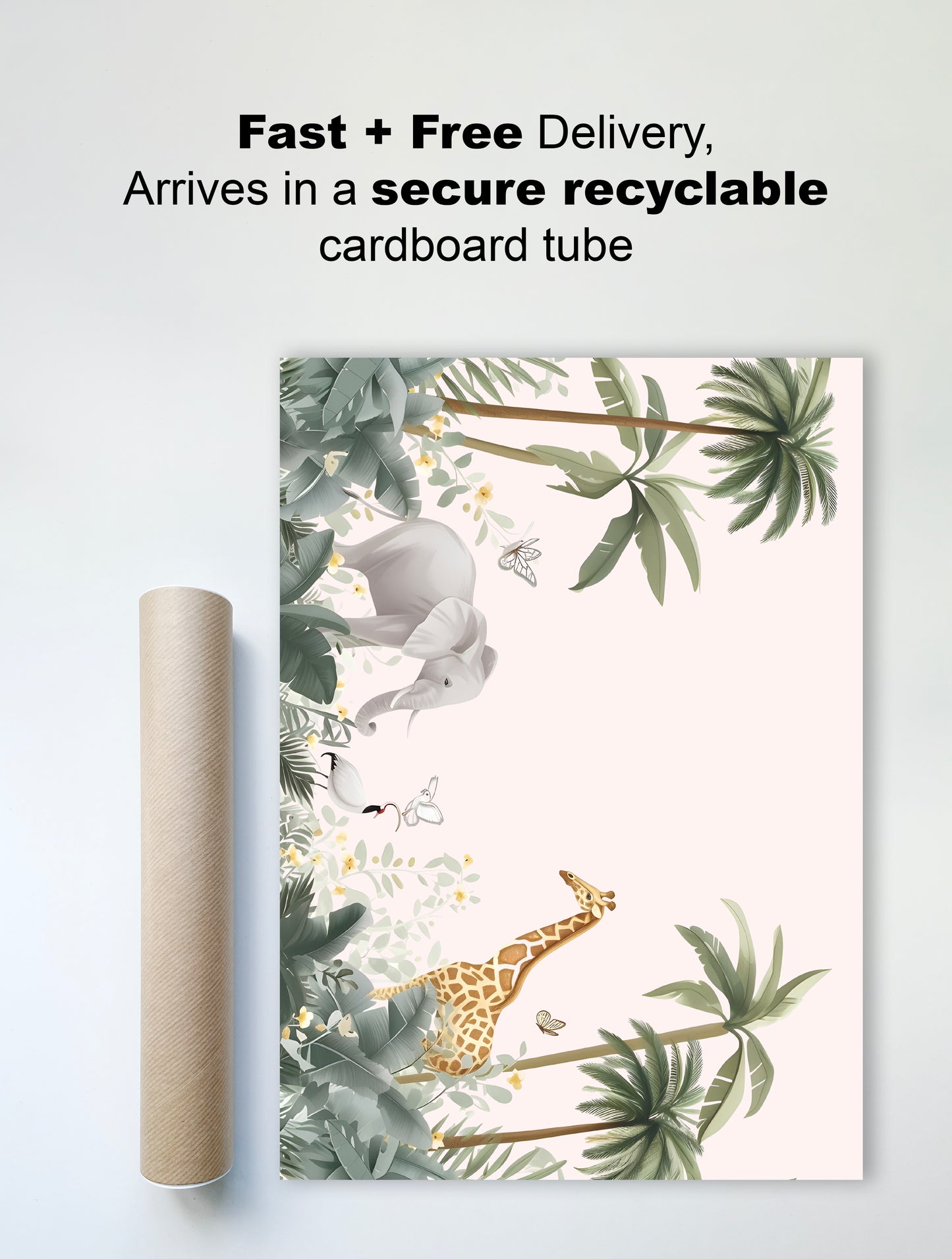 Safari Jungle Animal Wall Print – Calm & Dreamy Nursery Art