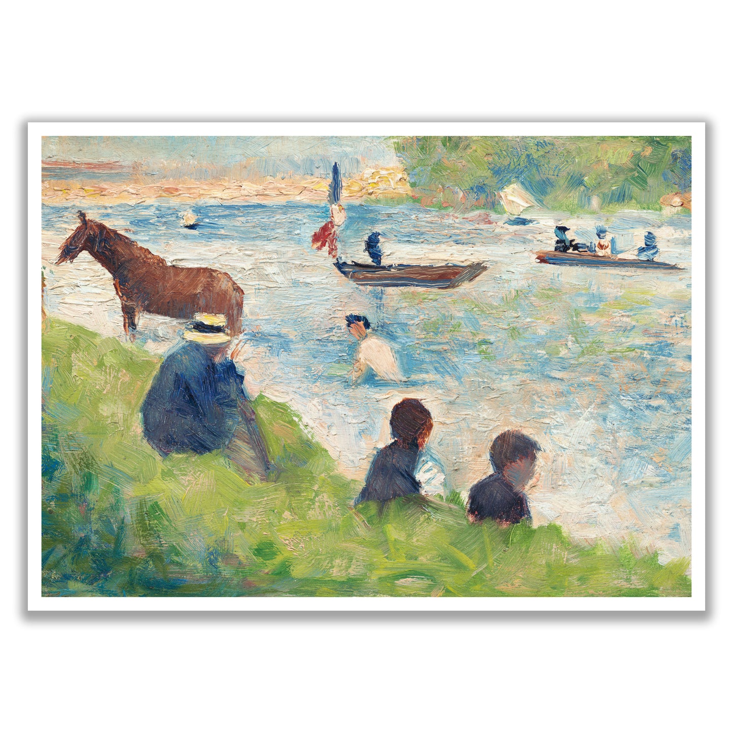 Horse and Boats (Study for "Bathers at Asnières") (ca. 1883–1884) by Georges Seurat