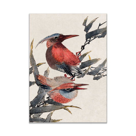 Katsushika Hokusai's birds, from Album of Sketches (1814) vintage Japanese print