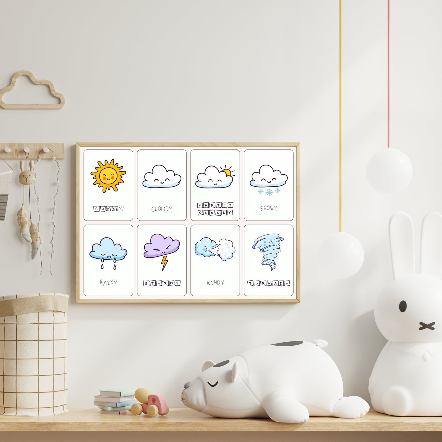 Kids Print Exploring Weather Through Pictures – Cute & Educational room view