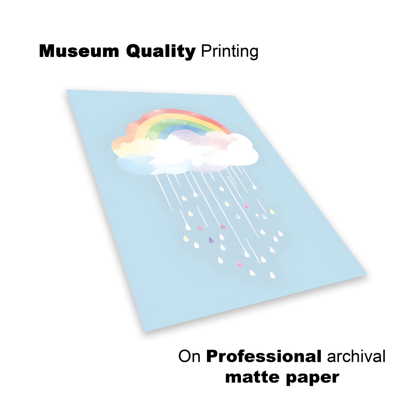 Dreamy Pastel Rainbow Cloud – Soft Watercolor Nursery Art