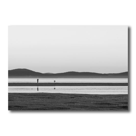 Stillness by the Lake – Black and White Landscape Wall Art Print
