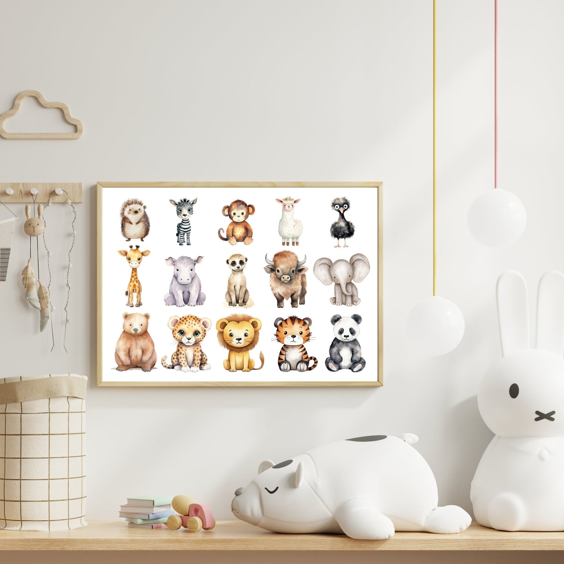 Adorable Animal Wall Print – Cute Safari & Woodland Friends - The Print Vault
