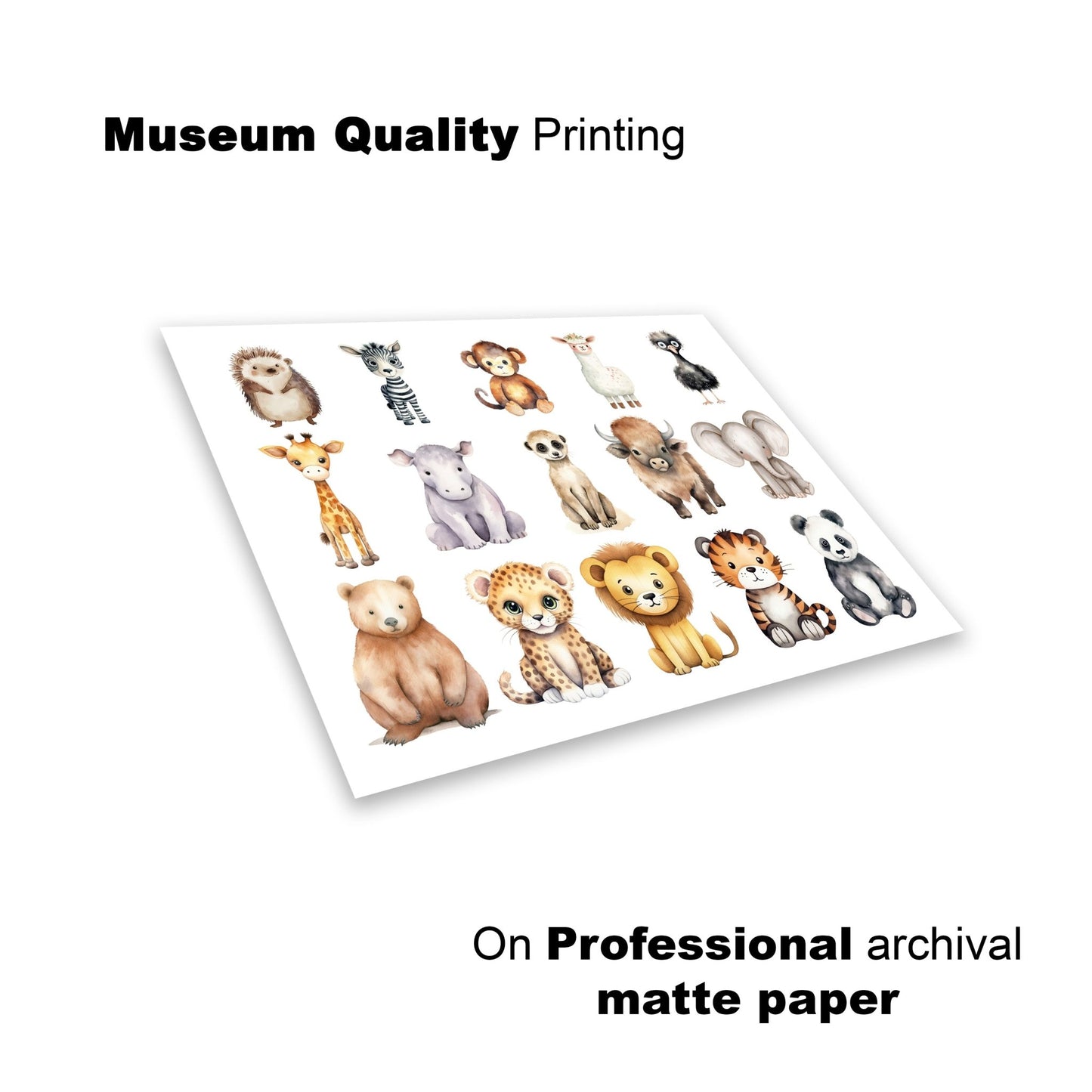 Adorable Animal Wall Print – Cute Safari & Woodland Friends - The Print Vault
