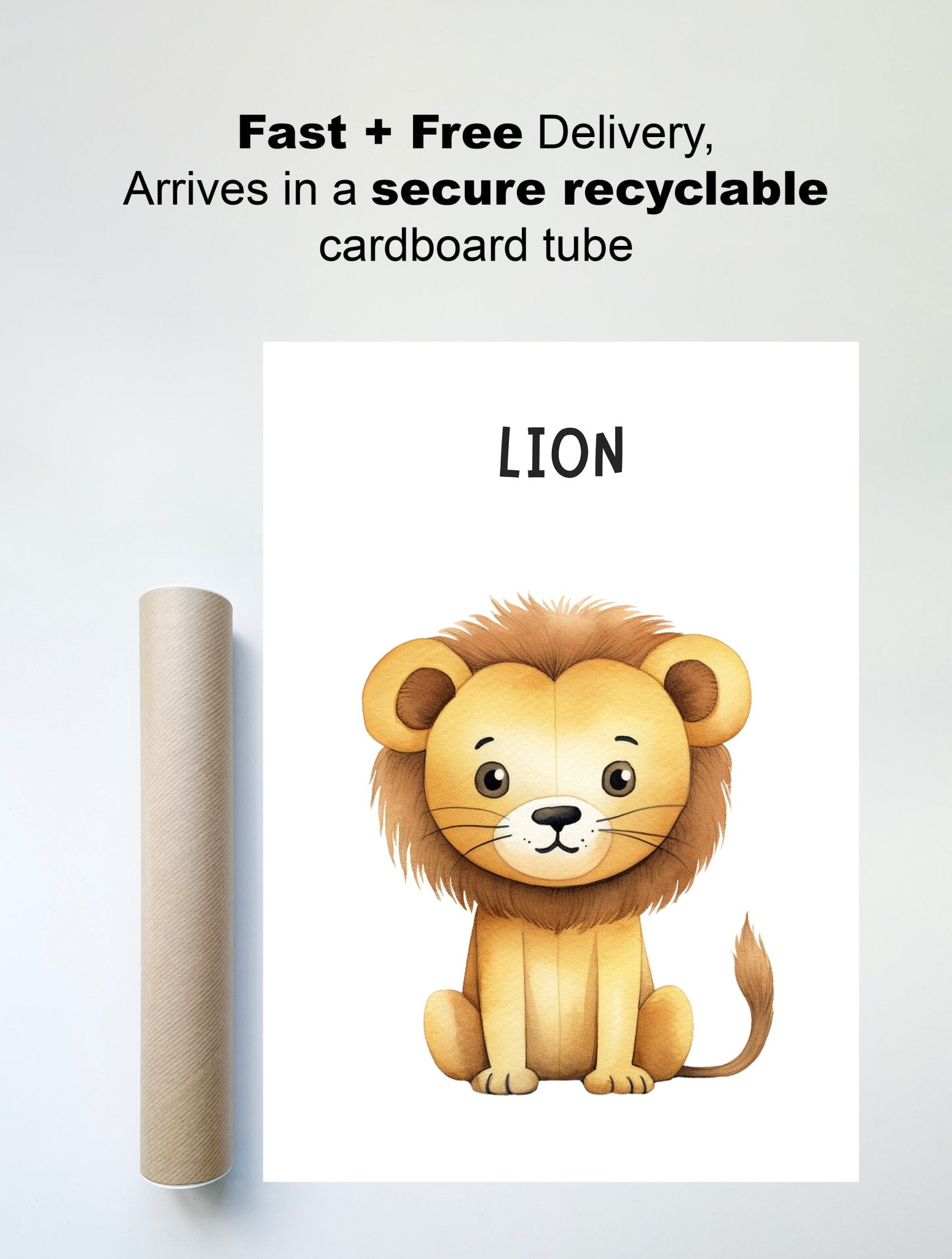 Adorable Lion Wall Art – Safari Animal Print for Kids’ Rooms - The Print Vault