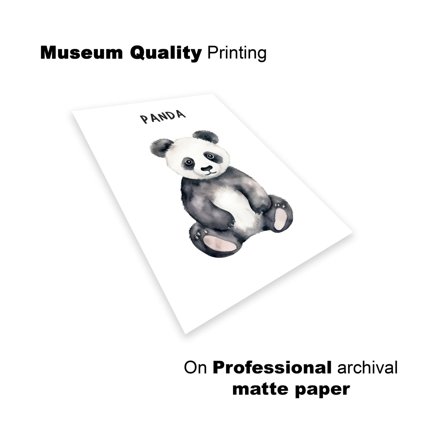 Adorable Panda Wall Art – Watercolor Animal Print for Kids' Room - The Print Vault