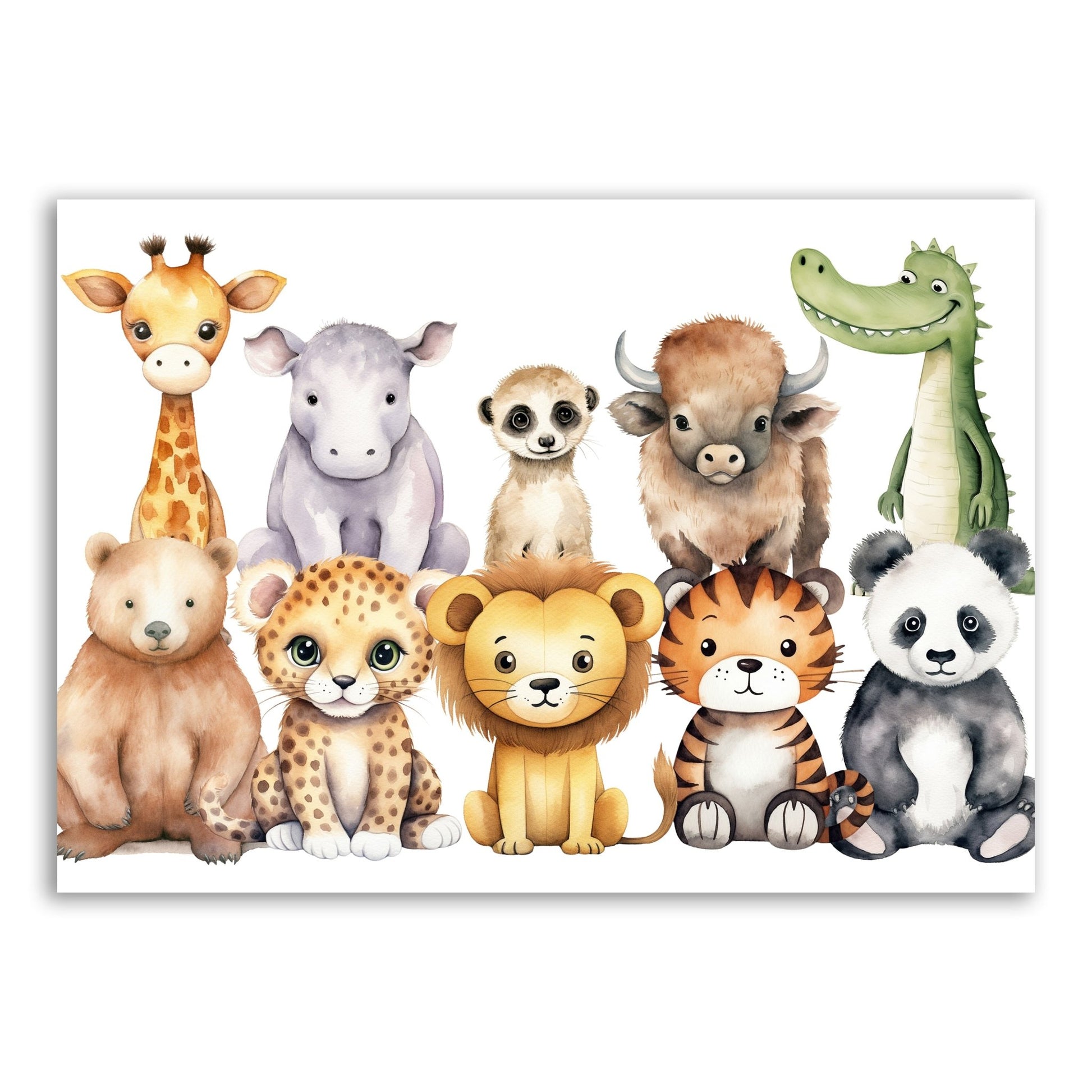 Adorable Safari & Jungle Animal Wall Print - The Print Vault