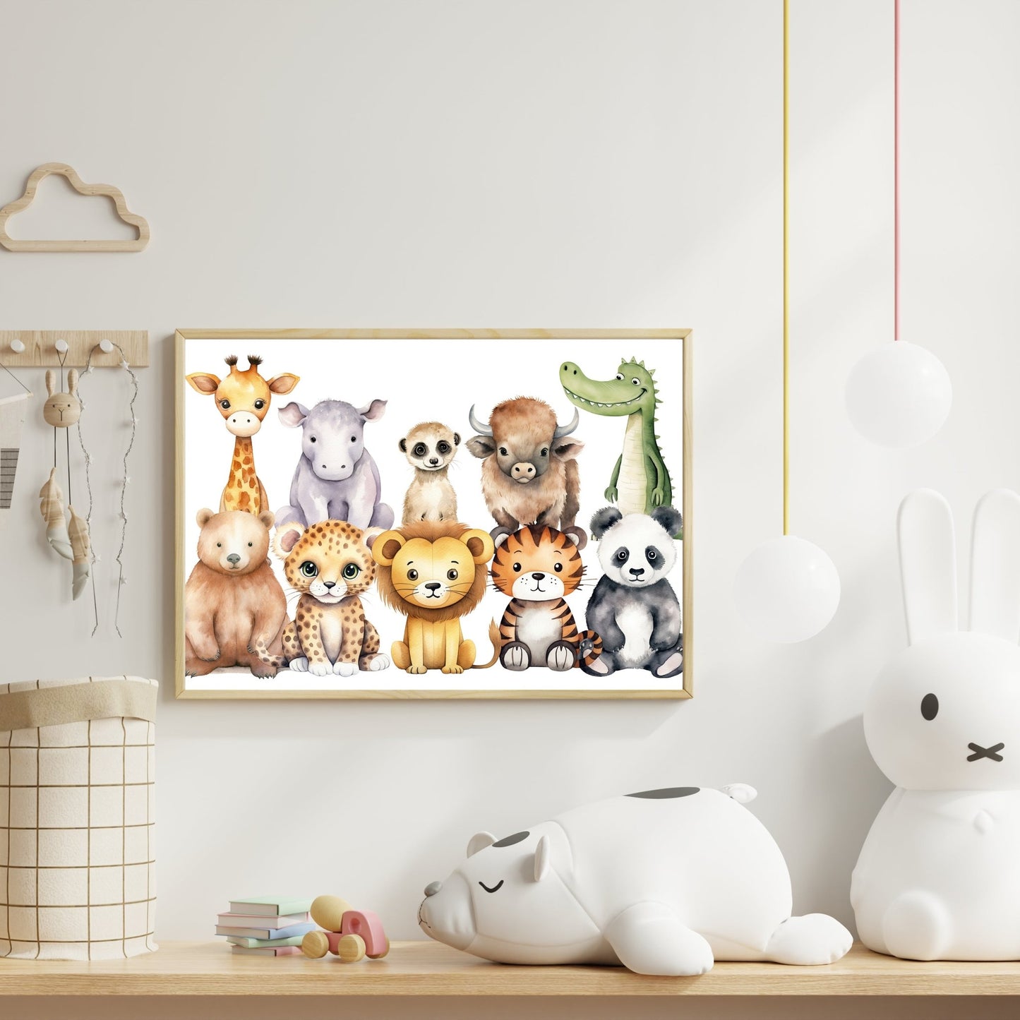 Adorable Safari & Jungle Animal Wall Print - The Print Vault