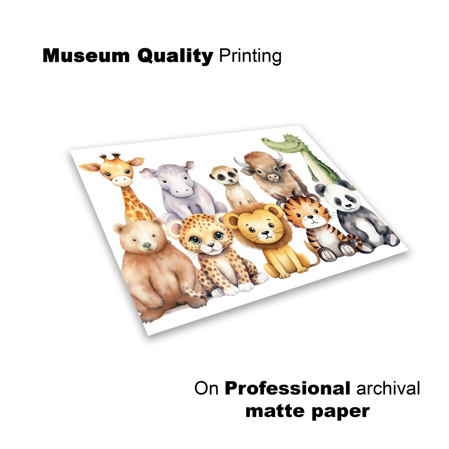 Adorable Safari & Jungle Animal Wall Print - The Print Vault