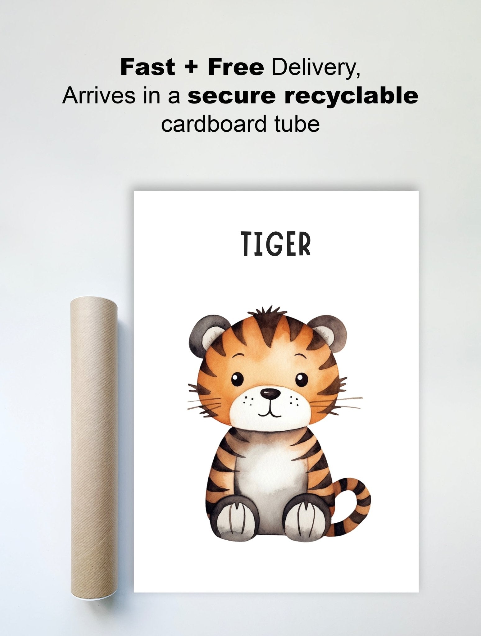 Adorable Tiger Print – Playful Animal Nursery Wall Art - The Print Vault