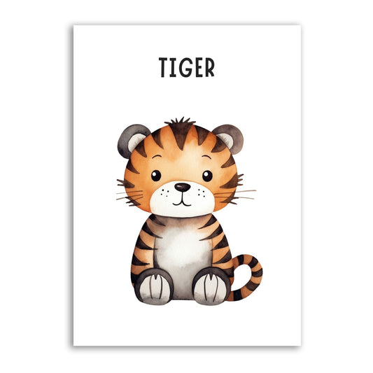 Adorable Tiger Print – Playful Animal Nursery Wall Art - The Print Vault