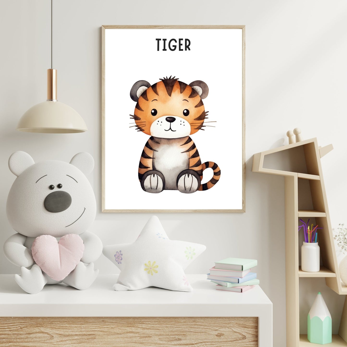 Adorable Tiger Print – Playful Animal Nursery Wall Art - The Print Vault