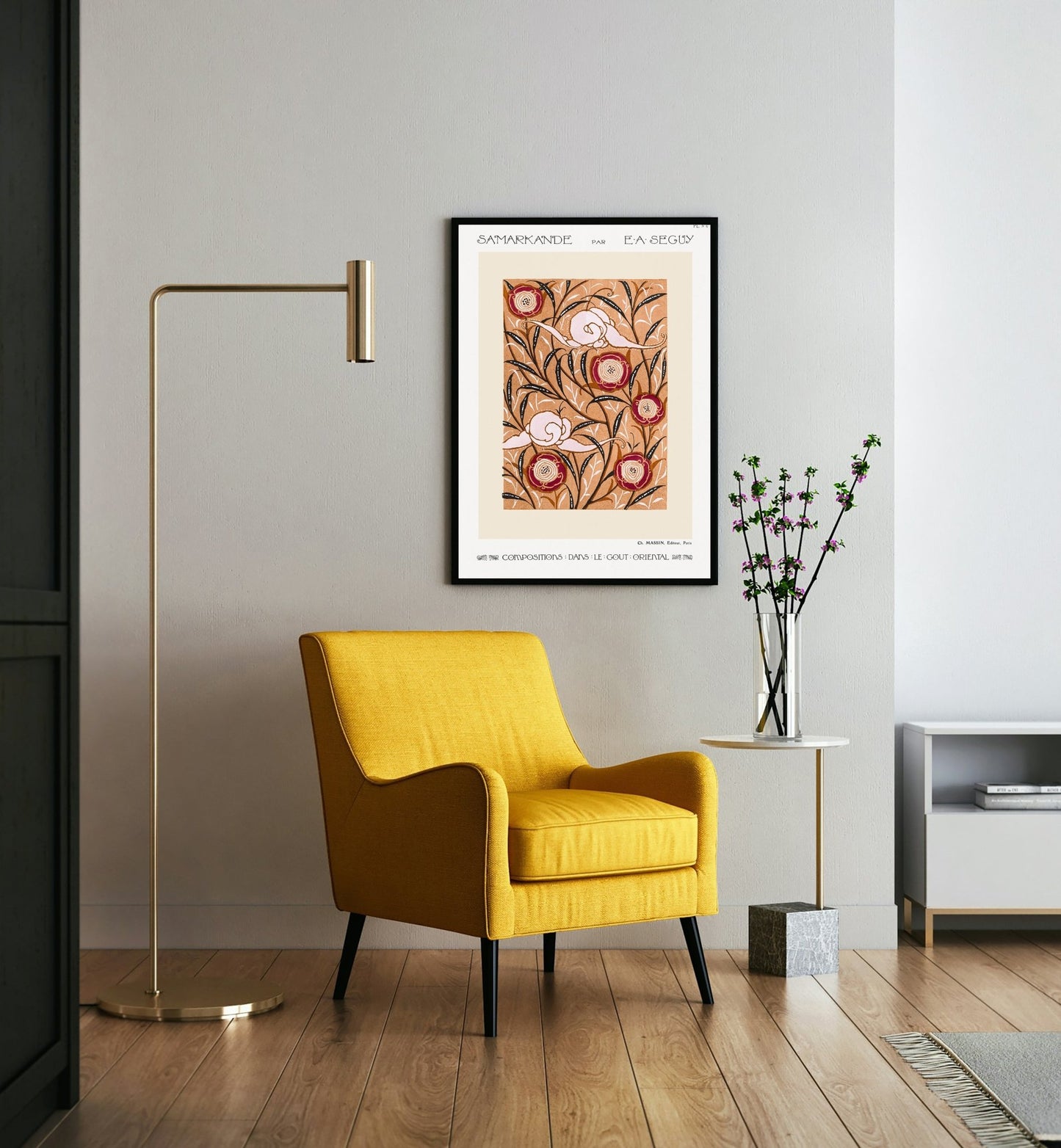 Art Nouveau Flower Pattern Stencil Printby E.A Seguy - The Print Vault