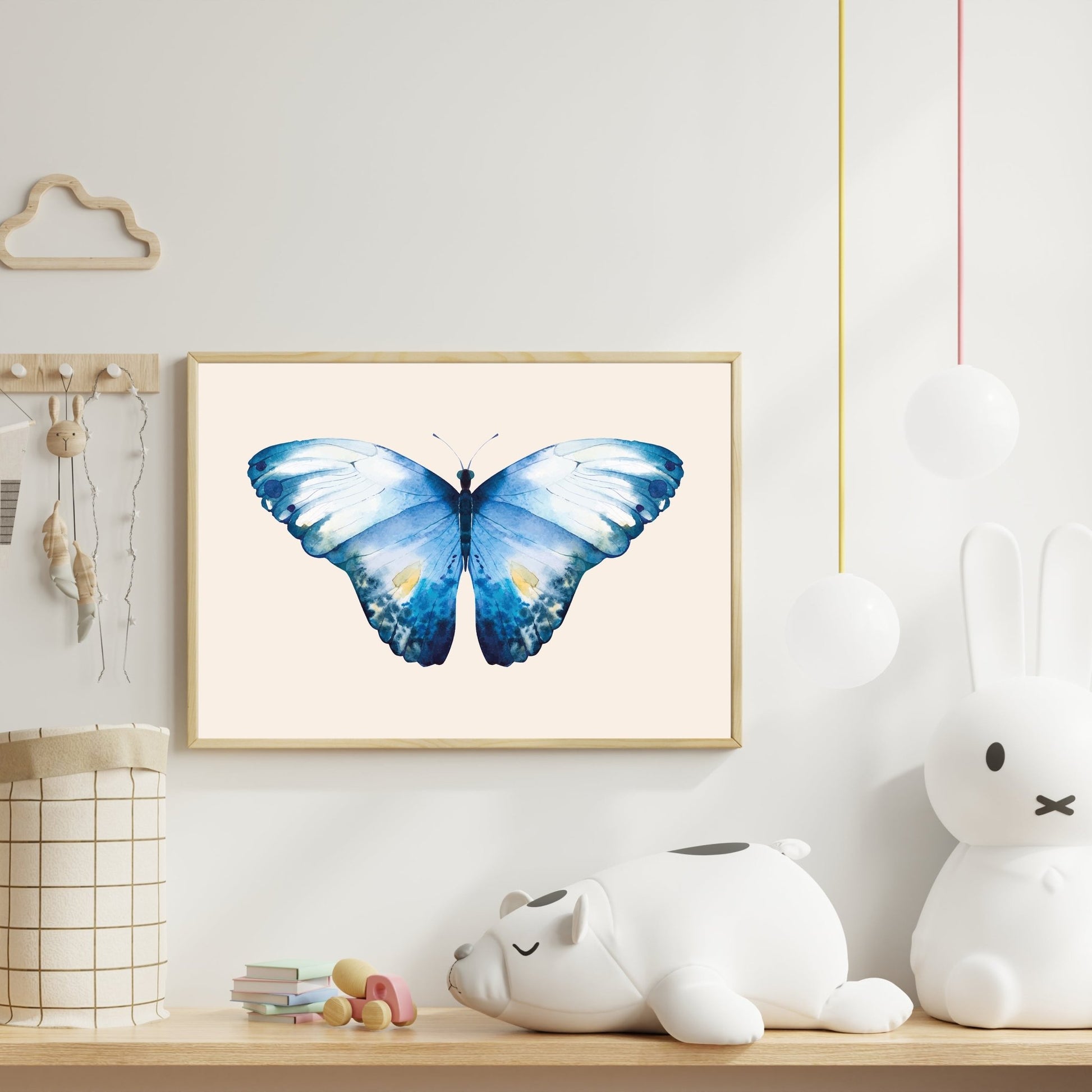 Blue Butterfly Wall Print – Nature - Inspired Art - The Print Vault