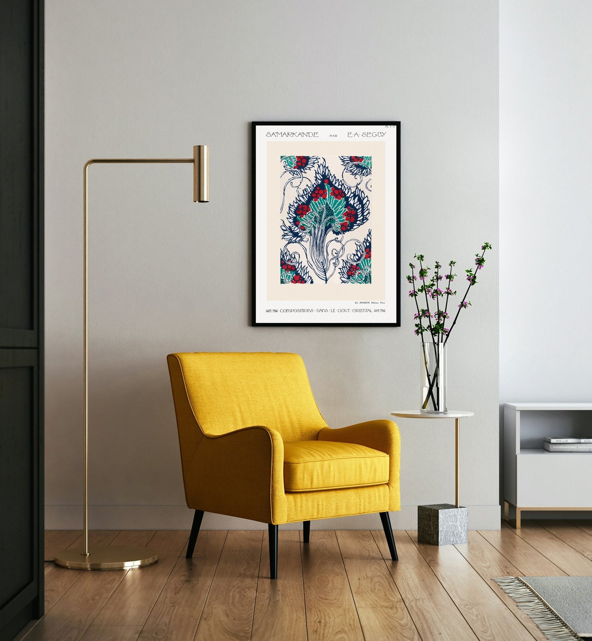 Botanical Pochoir Pattern in Art Nouveau Style by E.A Seguy - The Print Vault