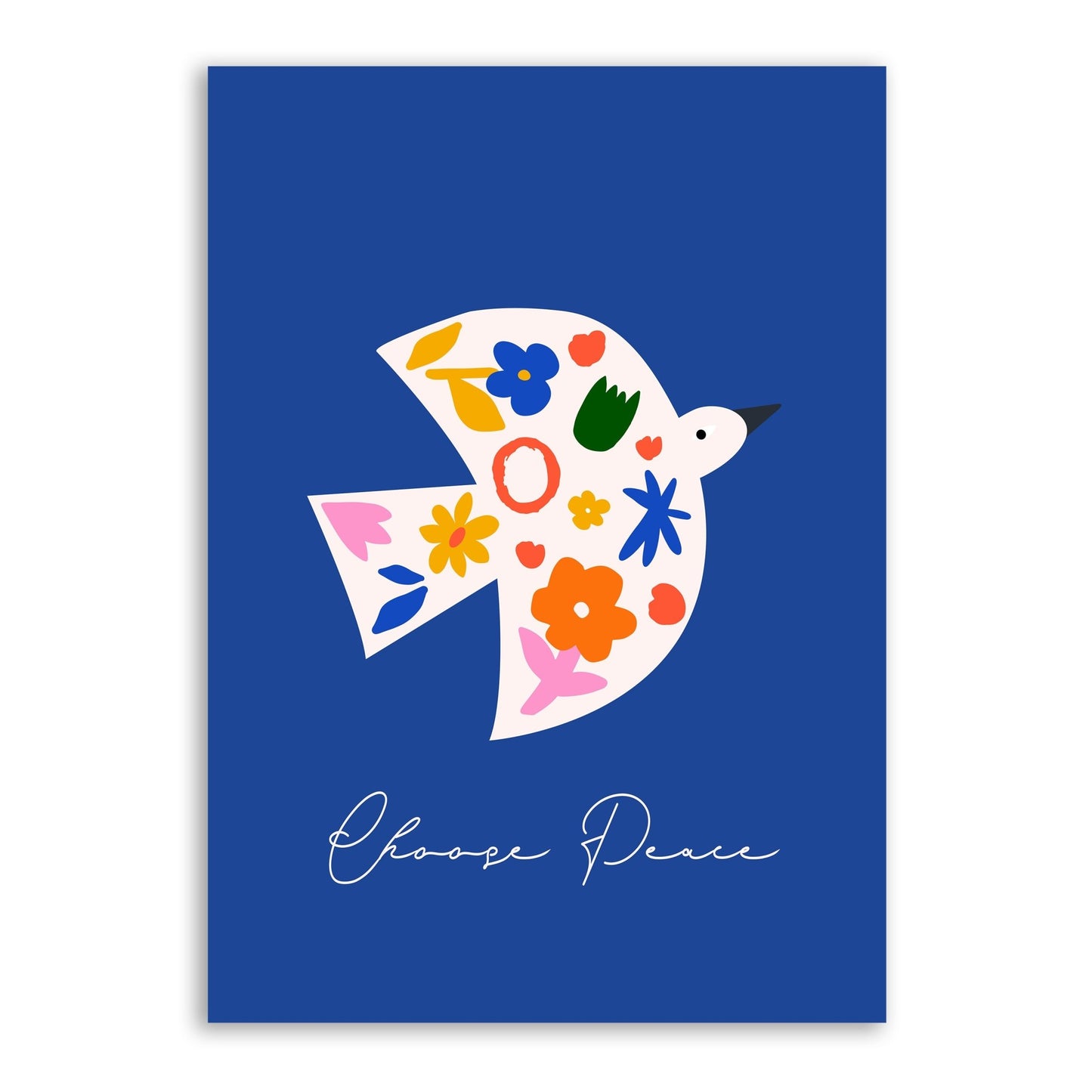 Choose Peace Dove Wall Print – Colorful and Uplifting Art - The Print Vault