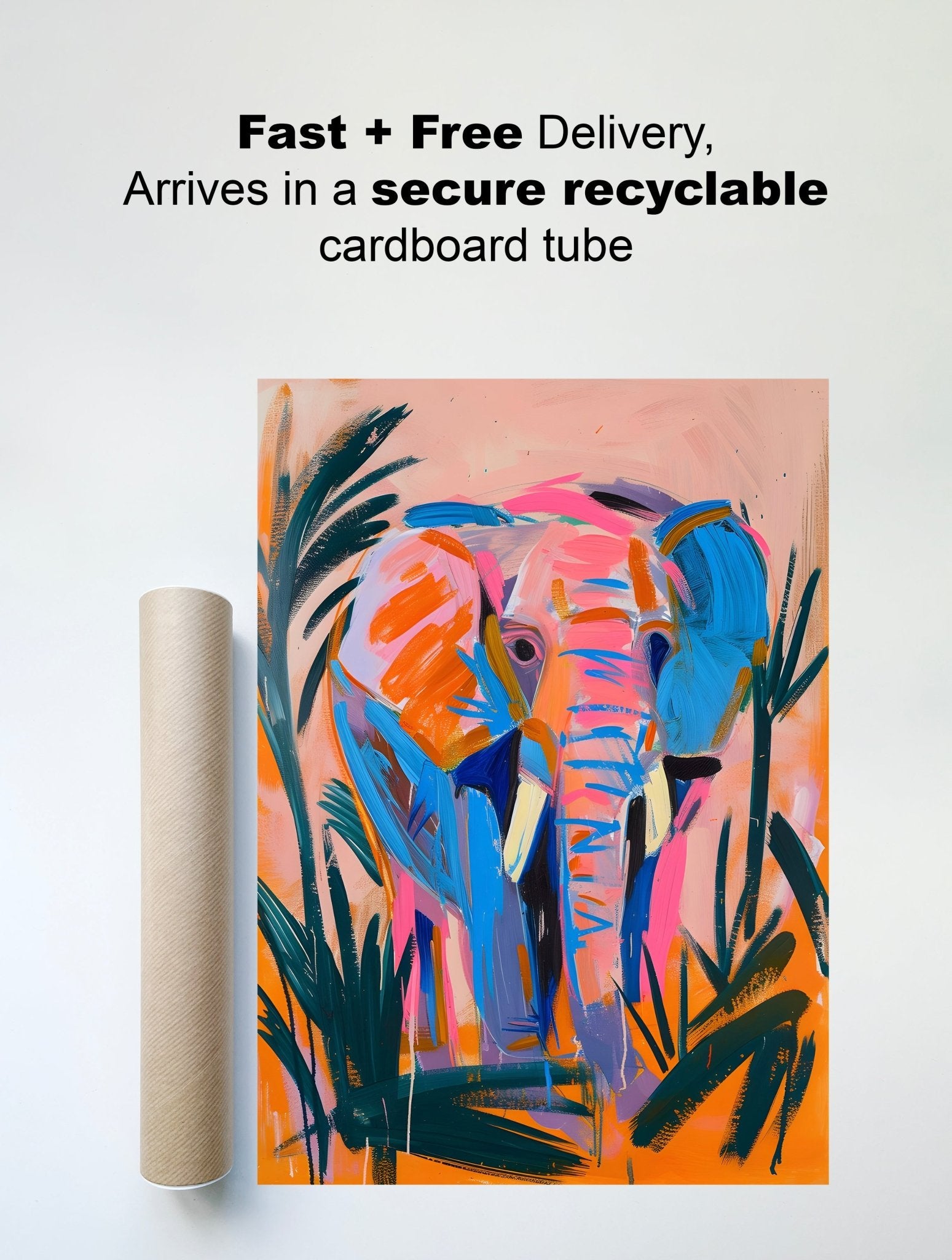 Colorful Elephant Safari - The Print Vault