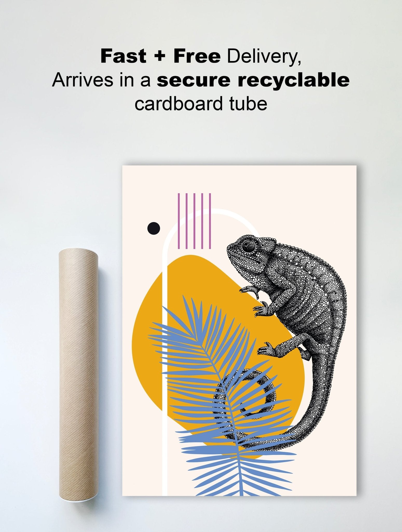 Cool Chameleon Wall Print – Bold & Modern Kids’ Room Art - The Print Vault
