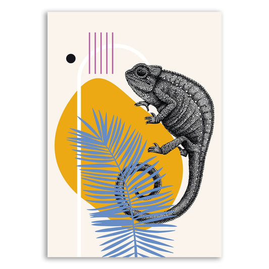 Cool Chameleon Wall Print – Bold & Modern Kids’ Room Art - The Print Vault