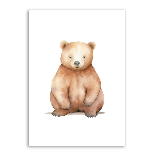 Cute Bear Wall Print – Cozy and Playful Nursery Art - The Print Vault
