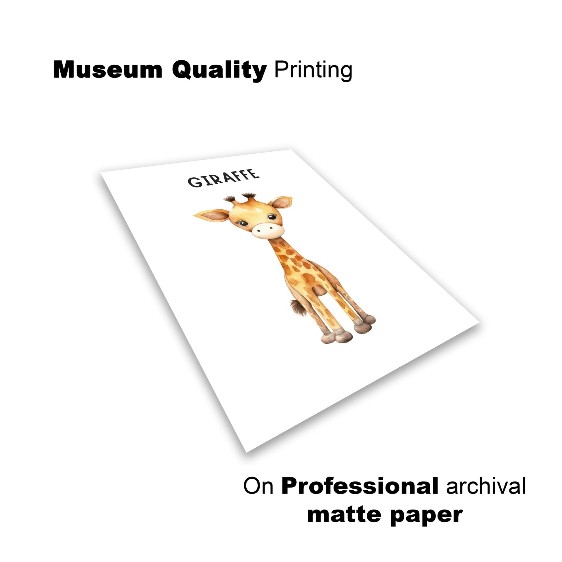 Cute Giraffe Wall Print – Sweet & Playful Nursery Art - The Print Vault
