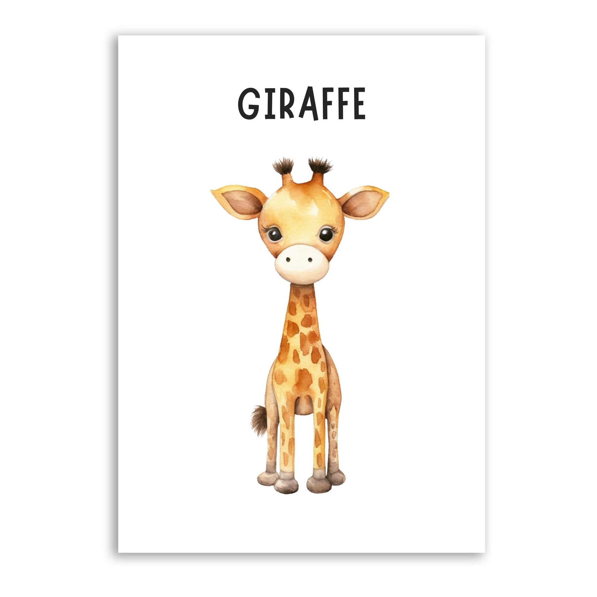 Cute Giraffe Wall Print – Sweet & Playful Nursery Art - The Print Vault