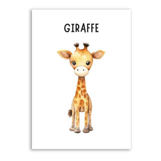 Cute Giraffe Wall Print – Sweet & Playful Nursery Art - The Print Vault