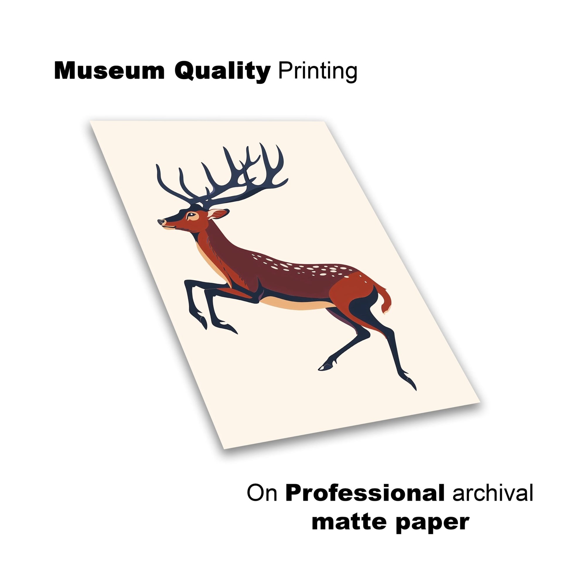 Elegant Stag Illustration – Majestic Deer Wall Art - The Print Vault