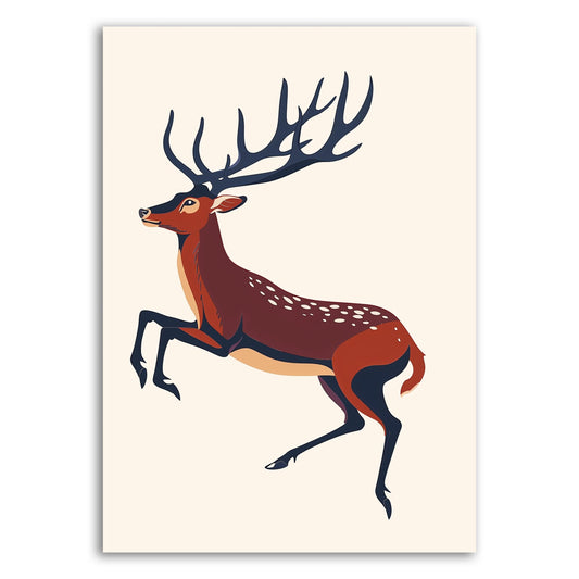 Elegant Stag Illustration – Majestic Deer Wall Art - The Print Vault
