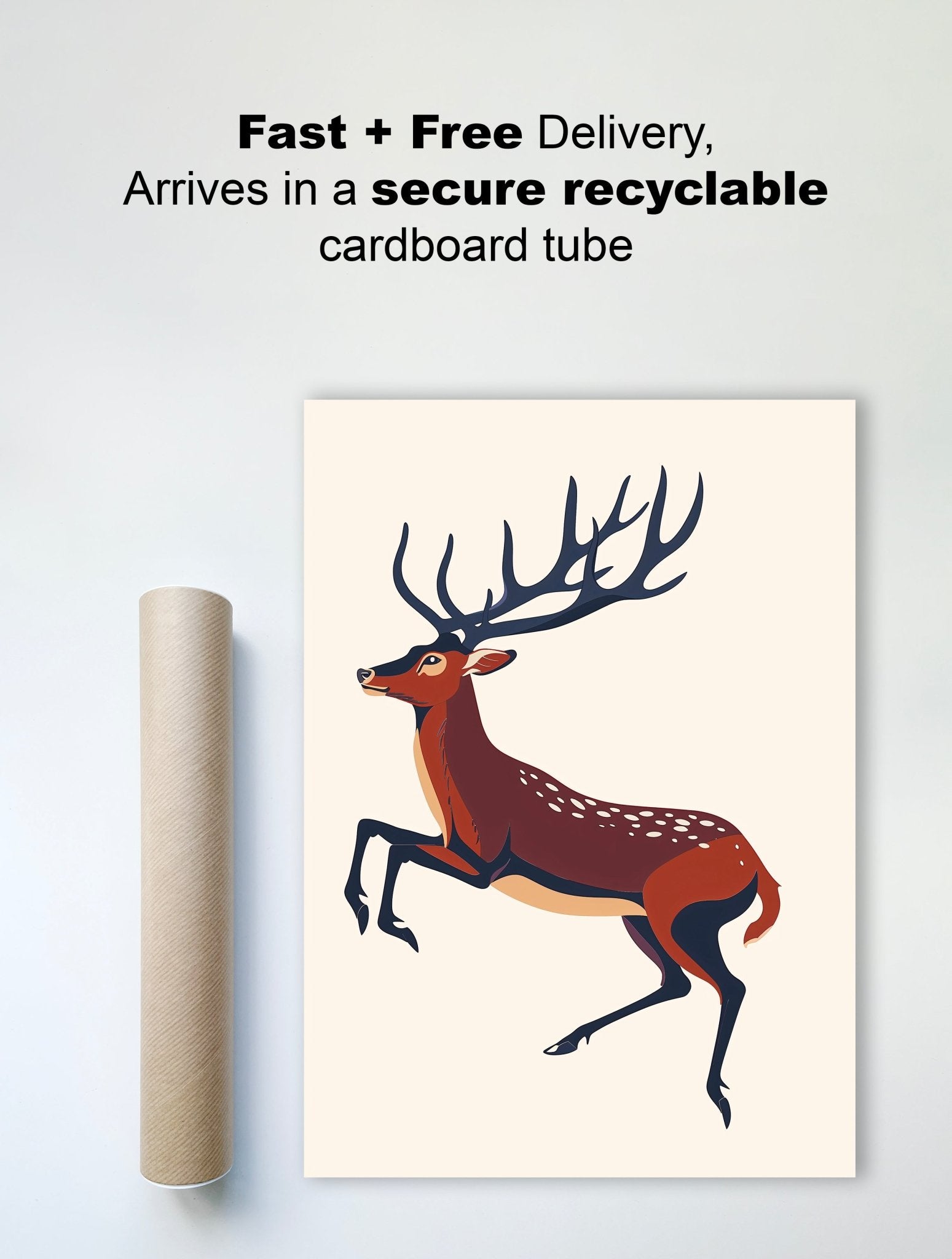 Elegant Stag Illustration – Majestic Deer Wall Art - The Print Vault