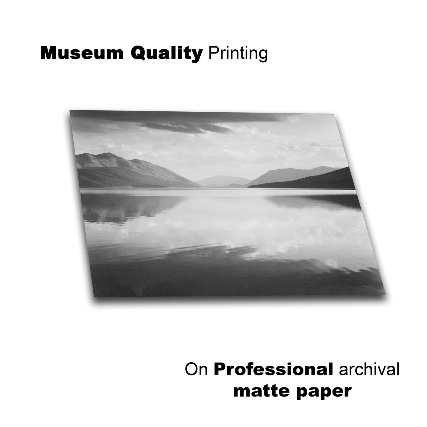 Ansel Adams Prints - Evening, McDonald Lake, Glacier National Park – Lay Flat View