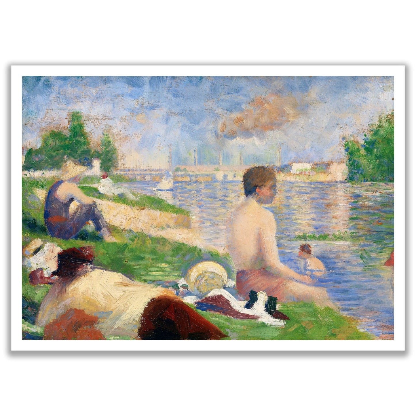 Final Study for “Bathers at Asnières” (1883) by Georges Seurat - The Print Vault