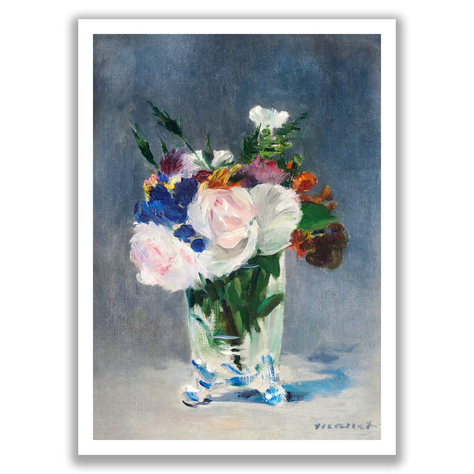 Flowers in a Crystal Vase (c.1882) by Edouard Manet - The Print Vault