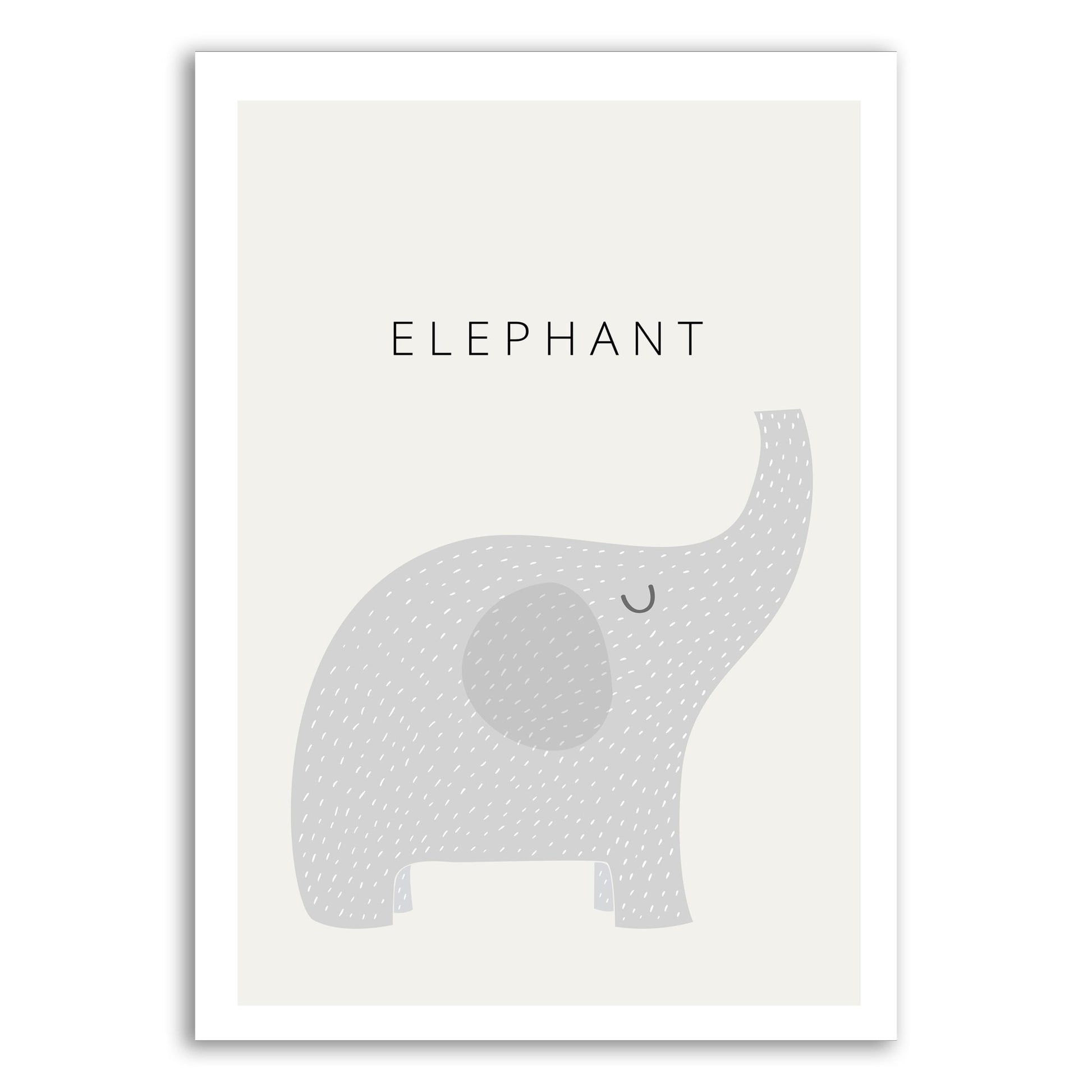 Gentle Elephant Wall Print – Soft & Sweet Nursery Art - The Print Vault