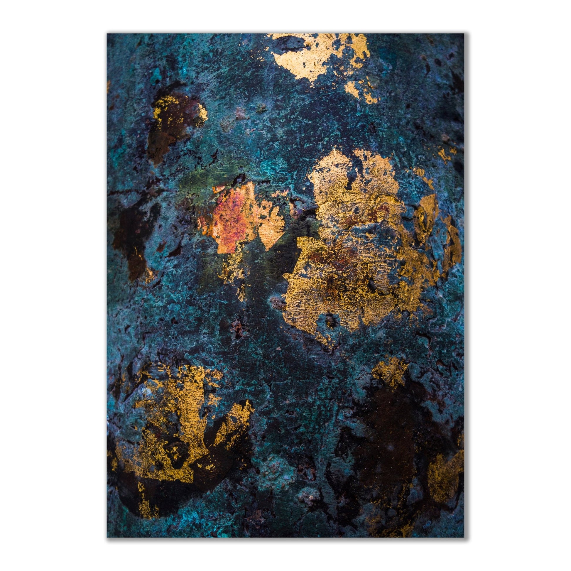 Gilded Decay Abstract Wall Art - Front View