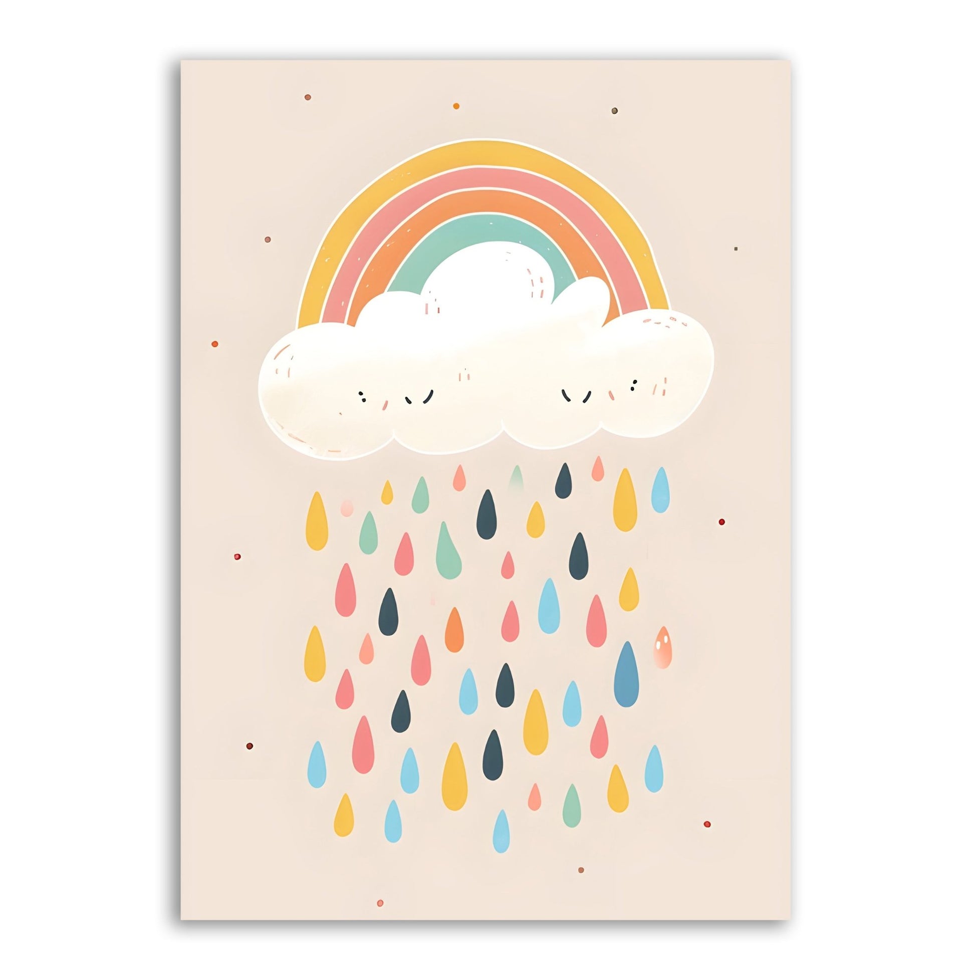 Happy Rainbow Cloud – Colorful Nursery Wall Art - The Print Vault