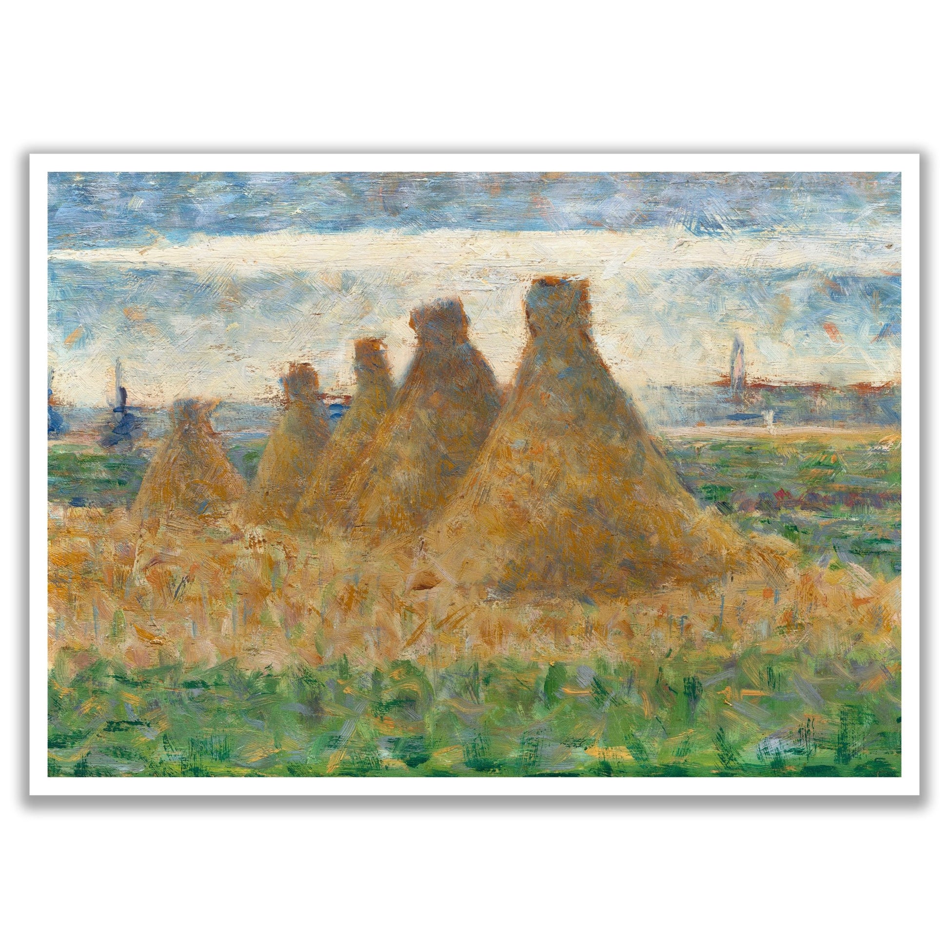 Haystacks (ca. 1882) by Georges Seurat - The Print Vault