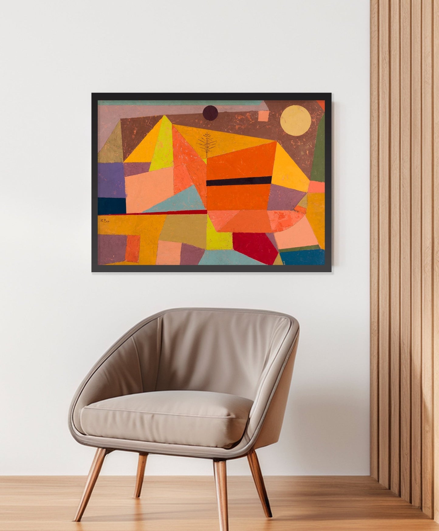 Joyful Mountain Abstract Wall Art Landscape by Paul Klee Room View