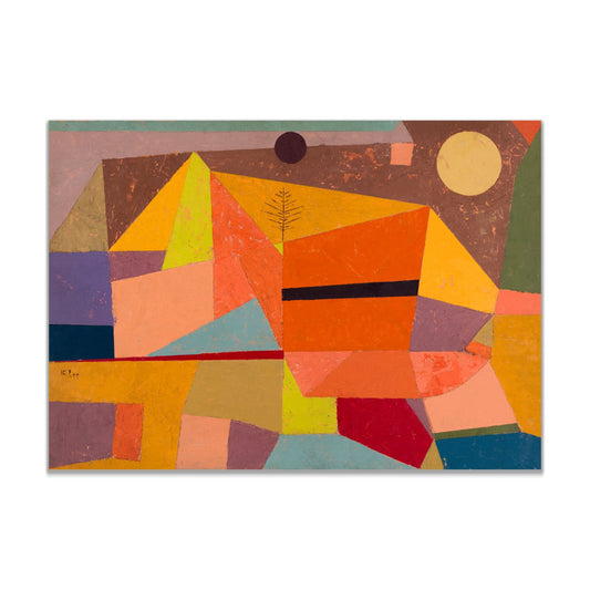Joyful Mountain Abstract Wall Art Landscape by Paul Klee Front View