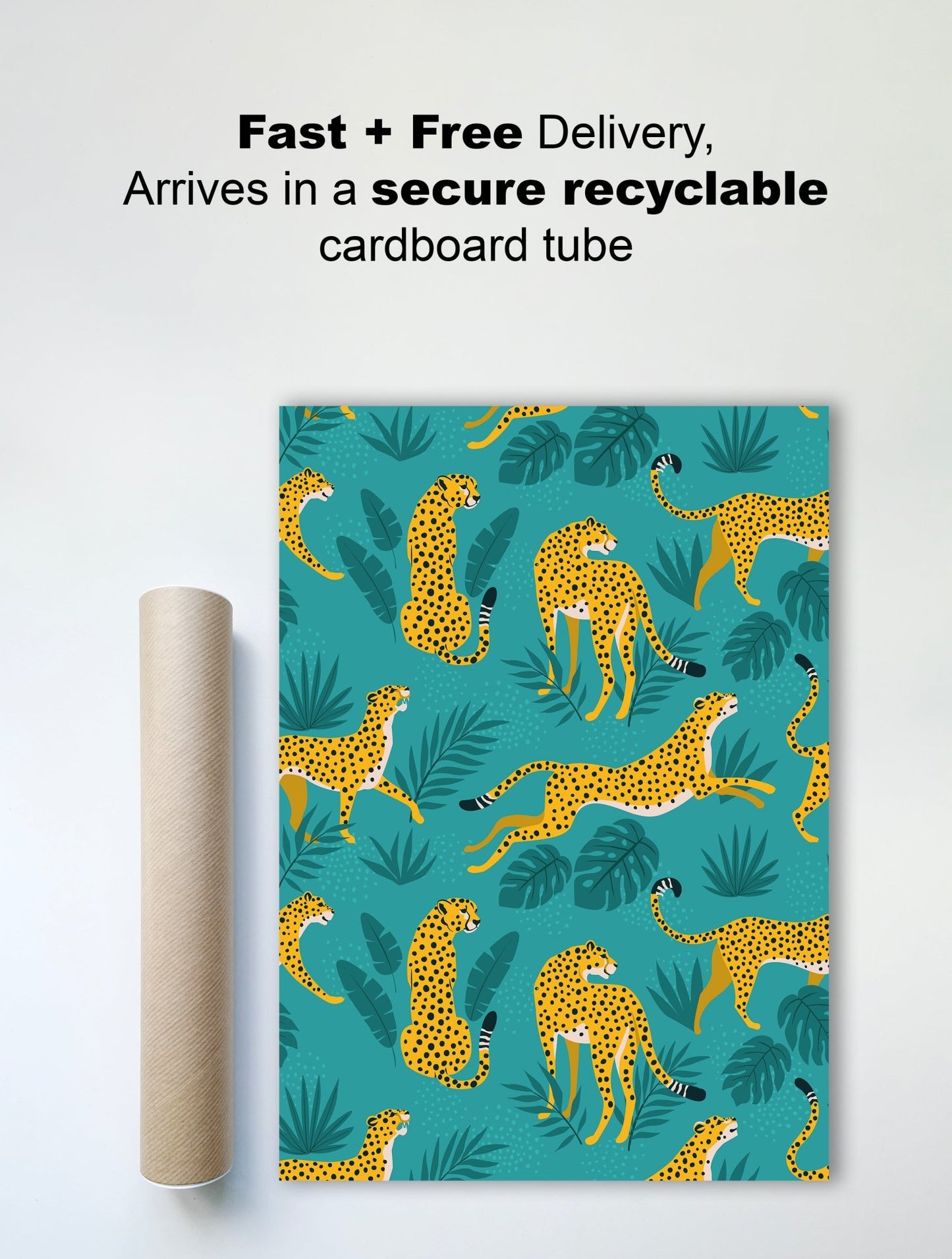 Jungle Cheetah Adventure – Playful Safari Animal Wall Print for Kids - The Print Vault